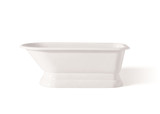 Cheviot TRADITIONAL Cast Iron Free-Standing Bathtub with Pedestal Base and Faucet Holes - 68" x 30" x 24" - 2178-WW-6