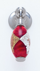 JVJ Polished Nickel 30 mm (1 3/16") Pendant Drop Door Pull - Gold and Silver on Red - 48114