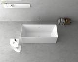 Cheviot NAVONA Solid Surface Free-Standing Bathtub - 63" x 27.5" x 21.625" - 4131-WW