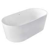 Kingston Brass  Aqua Eden VTDE603023BA 59-Inch Acrylic Freestanding Oval Tub with Drain, Glossy White