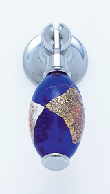 JVJ Polished Chrome 30 mm (1 3/16") Pendant Drop Door Pull - Gold and Silver on Blue - 47726