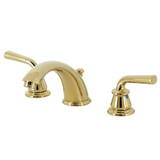 Kingston Brass KB962RXL Restoration Widespread Bathroom Faucet with Pop-Up Drain, Polished Brass