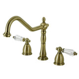 Kingston Brass KB1793WLLLS Wilshire Widespread Kitchen Faucet, Antique Brass