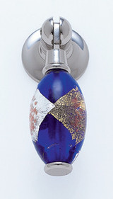 JVJ Polished Nickel 30 mm (1 3/16") Pendant Drop Door Pull - Gold and Silver on Blue - 47714