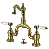 Kingston Brass KS7973BPL Bel-Air Bridge Bathroom Faucet with Brass Pop-Up, Antique Brass