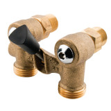 Kingston Brass KF2003 1/2" MIP Inlet x 3/4" Hose Thread, Dual Outlet Washing Machine Shut off Valve, Brass