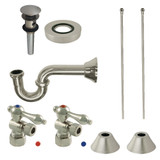Kingston Brass  CC53308VOKB30 Traditional Plumbing Sink Trim Kit with P-Trap and Overflow Drain, Brushed Nickel