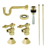 Kingston Brass  CC43102VKB30 Traditional Plumbing Sink Trim Kit with P-Trap and Drain, Polished Brass