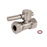 Kingston Brass CC44158DL 1/2" FIP x 1/2" or 7/16" Slip Joint Straight Shut-Off Valve, Brushed Nickel