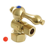 Kingston Brass CC43107 Quarter Turn Valve (1/2" FIP X 3/8" O.D. Compression), Brushed Brass