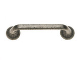 JVJ Distressed Iron Finish 96 mm (3.78") Pitted Door Pull with Round and Square Back Plates - 42908