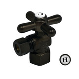 Kingston Brass CC43105X Quarter Turn Valve (1/2" FIP X 3/8" O.D. Compression), Oil Rubbed Bronze