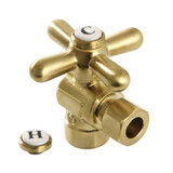 Kingston Brass CC43207X 1/2" Sweat x 3/8" OD Comp Angle Stop Valve, Brushed Brass