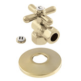 Kingston Brass CC44402XK 1/2-Inch FIP X 1/2-Inch OD Comp Quarter-Turn Angle Stop Valve with Flange, Polished Brass