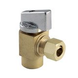 Kingston Brass KF43204CTL 1/2" Sweat x 3/8" O.D Comp Angle Stop Valve, Raw Brass