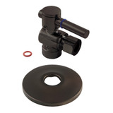 Kingston Brass  CC43205DLK 1/2" Sweat x 3/8" OD Comp Quarter-Turn Angle Stop Valve with Flange, Oil Rubbed Bronze