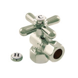 Kingston Brass CC44408X 1/2" IPS X 1/2" OD Comp Angle Stop Valve, Brushed Nickel