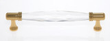 JVJ 24K Gold Plated 160 mm (6.29") C/C Faceted 31% Leaded Crystal Door Pull - 34824