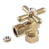 Kingston Brass CC54402X 5/8" OD Comp X 1/2" OD Comp Angle Stop Valve, Polished Brass