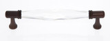 JVJ Old World Bronze 160 mm (6.29") C/C Faceted 31% Leaded Crystal Door Pull - 34812