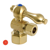 Kingston Brass CC53307 Quarter Turn Valve (5/8" X 3/8" OD Compression), Brushed Brass