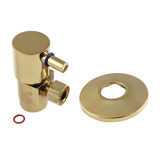 Kingston Brass CD43302DLK 1/2"IPS x 3/8"O.D. Anti-Seize Deluxe Quarter-Turn Ceramic Hardisc Cartridge Angle Stop with Flange, Polished Brass