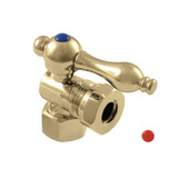 Kingston Brass CC44102 1/2" FIP X 1/2" or 7/16" Slip Joint Angle Stop Valve, Polished Brass