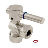 Kingston Brass CC54308DL 5/8" OD Comp X 1/2" or 7/16" Slip Joint Angle Stop Valve, Brushed Nickel
