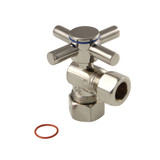 Kingston Brass CC54408DX Concord 5/8" x 1/2" O.D. Comp, Quarter Turn Angle Stop Valve, Brushed Nickel