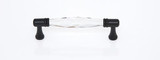 JVJ Oil Rubbed Bronze 96 mm (3.78") C/C Faceted 31% Leaded Crystal Door Pull - 32420