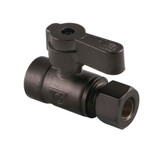 Kingston Brass KF4325ORB 1/2" Sweat X 3/8" OD Comp Straight Stop Valve, Oil Rubbed Bronze