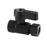 Kingston Brass KF4325MB 1/2" Sweat X 3/8" OD Comp Straight Stop Valve, Matte Black