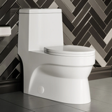 Swiss Madison SM-1T118 Virage One-Piece Elongated Toilet Vortex Dual-Flush 1.1/1.6 gpf - Glossy White