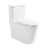 Swiss Madison SM-1T180 Dreux High Efficiency One-Piece Elongated Toilet with 0.8 GPF Water Saving Patented Technology - Glossy White