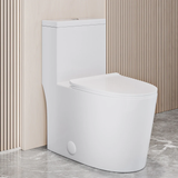Swiss Madison SM-1T180 Dreux High Efficiency One-Piece Elongated Toilet with 0.8 GPF Water Saving Patented Technology - Glossy White