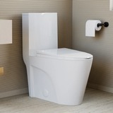 Swiss Madison SM-1T254 St. Tropez One-Piece Elongated Toilet Vortex Dual-Flush 1.1/1.6 gpf - Glossy White