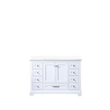 Lexora LD342248SAWQ000 Dukes 48" White Single Vanity Cabinet, White Quartz Top, White Square Sink and no Mirror