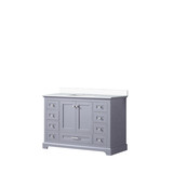 Lexora LD342248SBWQ000 Dukes 48" Dark Grey Single Vanity Cabinet, White Quartz Top, White Square Sink and no Mirror