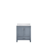 Lexora LJ342230SBWQ000 Jacques 30" Dark Grey Single Vanity Cabinet, White Quartz Top, White Square Sink and no Mirror