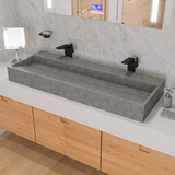 Alfi ABCO48TR 48" x 18" Solid Concrete Gray Matte Trough Sink for the Bathroom