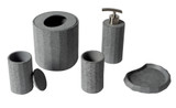 ALFI 5 Piece Solid Concrete Gray Matte Bathroom Accessory Set - ABCO1022