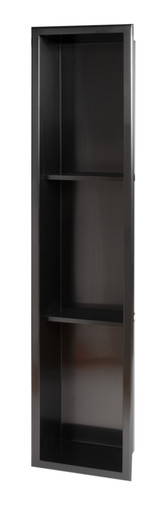 ALFI 8" x 36" Brushed Black PVD Stainless Steel Vertical Triple Shelf Shower Niche - ABNP0836-BB