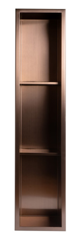 Alfi ABNP0836-BC 8" x 36" Brushed Copper PVD Stainless Steel Vertical Triple Shelf Shower Niche