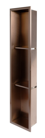 ALFI 8" x 36" Brushed Copper PVD Stainless Steel Vertical Triple Shelf Shower Niche - ABNP0836-BC