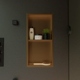 ALFI 12" x 24" Brushed Gold PVD Stainless Steel Vertical Double Shelf Shower Niche - ABNP1224-BG