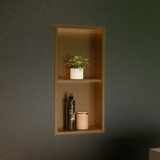 ALFI 12" x 24" Brushed Gold PVD Stainless Steel Vertical Double Shelf Shower Niche - ABNP1224-BG
