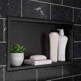 ALFI 24" x 12" Brushed Black PVD Stainless Steel Horizontal Single Shelf Shower Niche - ABNP2412-BB