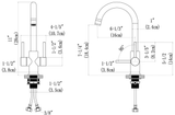 Oakland  KSB1217-C Two Handle Single Hole Lavatory or Bar Prep Faucet - Polished Chrome