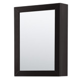 Wyndham WCV252536SEBCXSXXMED Daria 36 Inch Single Bathroom Vanity in Dark Espresso, No Countertop, No Sink, Matte Black Trim, Medicine Cabinet