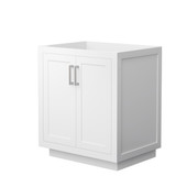 Wyndham WCF292930SWHCXSXXMXX Miranda 30 Inch Single Bathroom Vanity in White, No Countertop, No Sink, Brushed Nickel Trim